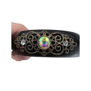 Vintage‎ AB Black & Gold Filigree Bangle